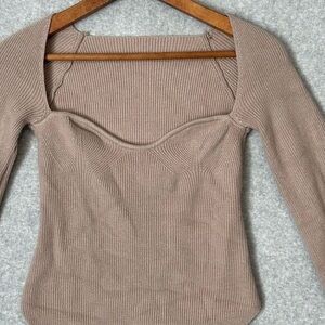 Stylish Ribbed Knit Sweater